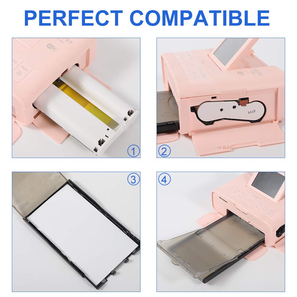 Ersatz für Canon Selphy CP1500 Fotopapier und Kartusche,10 x 15cm, KP-108IN | für Selphy Fotodrucker CP810 CP820 CP910 CP1000 CP1200 CP1300 CP1500, 3x KP-36IP, 3 Patrone + 108 FotoPapier set, 100x148mm