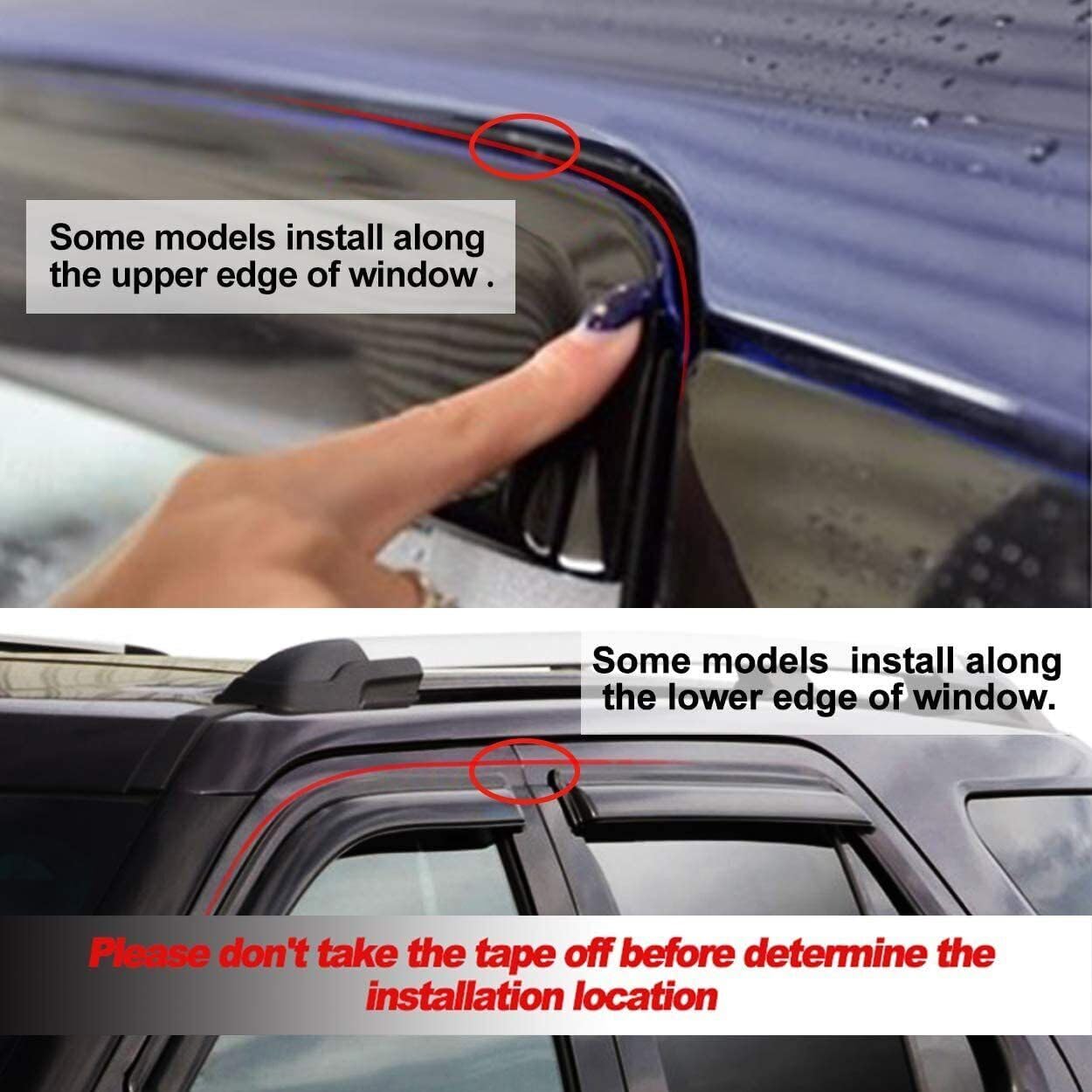 4pcs Side Window Wind Deflectors,Outside Mount Shade Sun rain Guards,Dark Smoke Visors for 2003-2008 Toyota Matrix E130 / Pontiac Vibe 94455