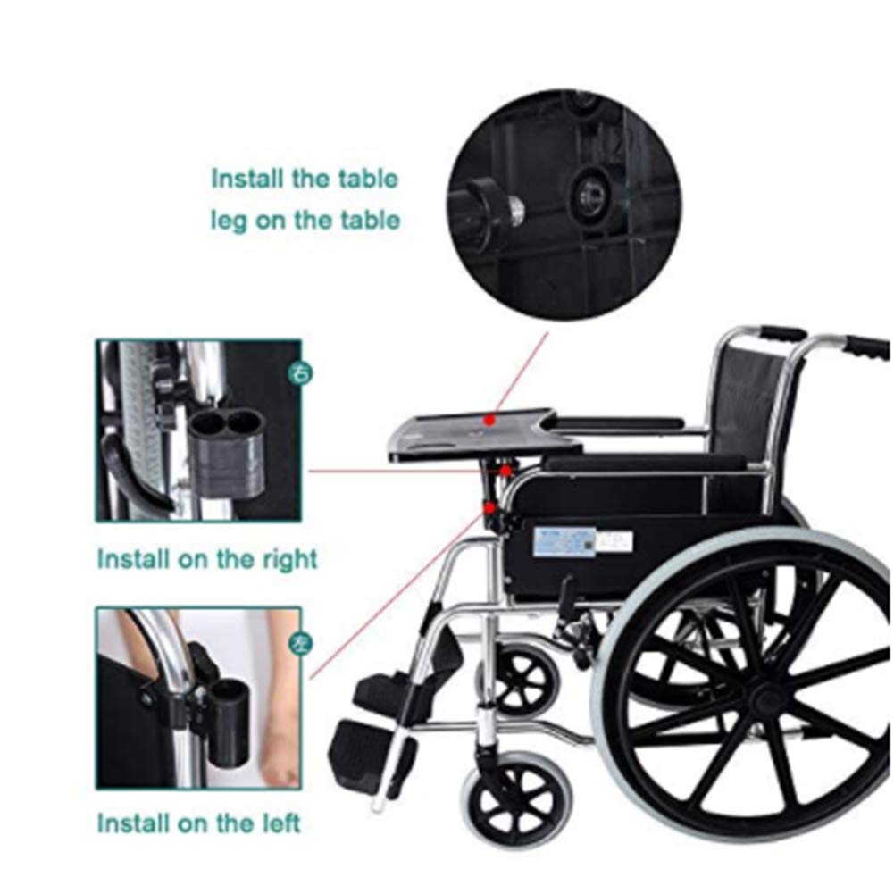 YAOBAO Wheelchair Tray, Detachable ABS Plastic Wheelchair Lap Tray