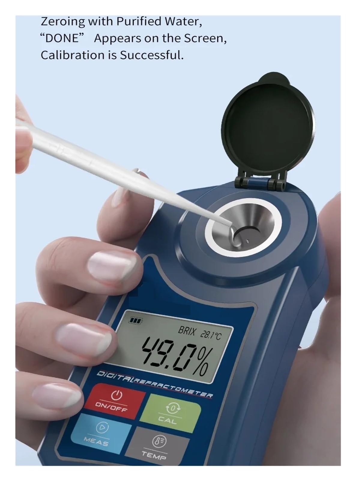 Refractómetro digital Brix Meter, probador de contenido de azúcar for jugos de frutas y bebidas, instrumento de medición preciso Respuesta Rápida
