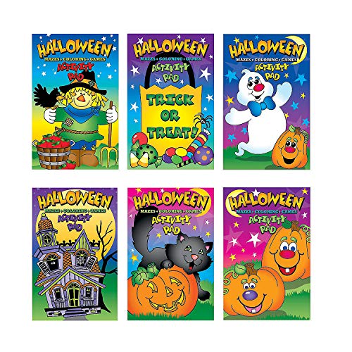 Fun Express Halloween Activity Pads for Kids - Set of 12 Books - Party Favors and Handouts