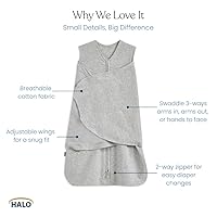 Vista 3 de HALO 100% Cotton Sleepsack Swaddle, 3-Way Adjustable Wearable Blanket, TOG 1.5, Midnight Moons Pink, Newborn, 0-3 Months Azul bebé