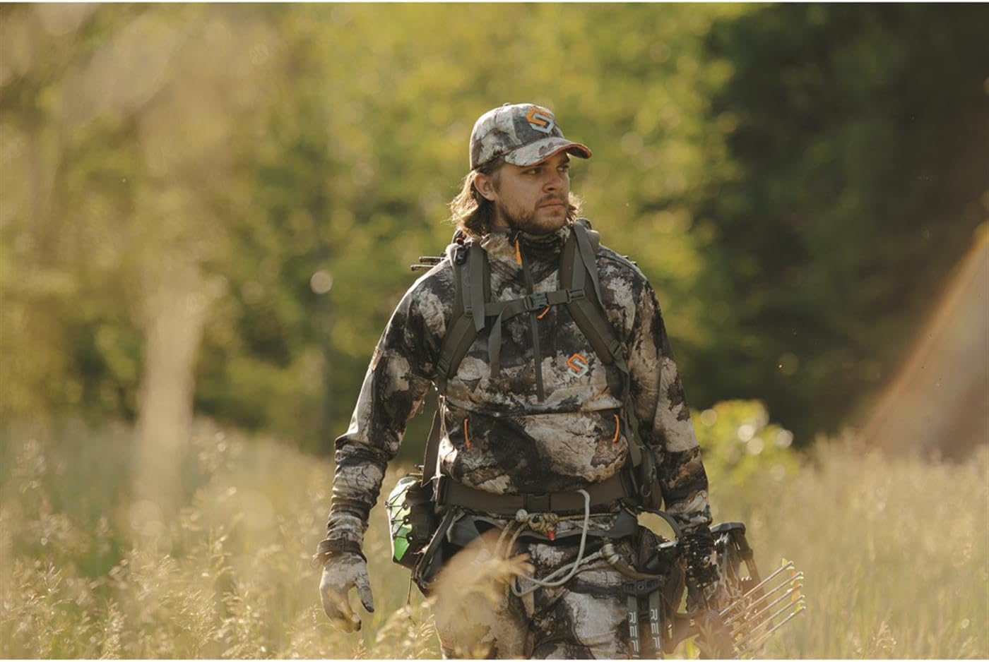 ScentLok BE:1 Phantom Hooded Pullover, Lightweight Camo Half-Zip Hunting Jacket