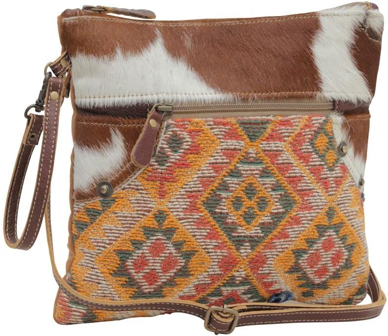 Myra Bag Western Leather Crossbody Bag for Women - Upcycled Canvas Shoulder Bag Offshore