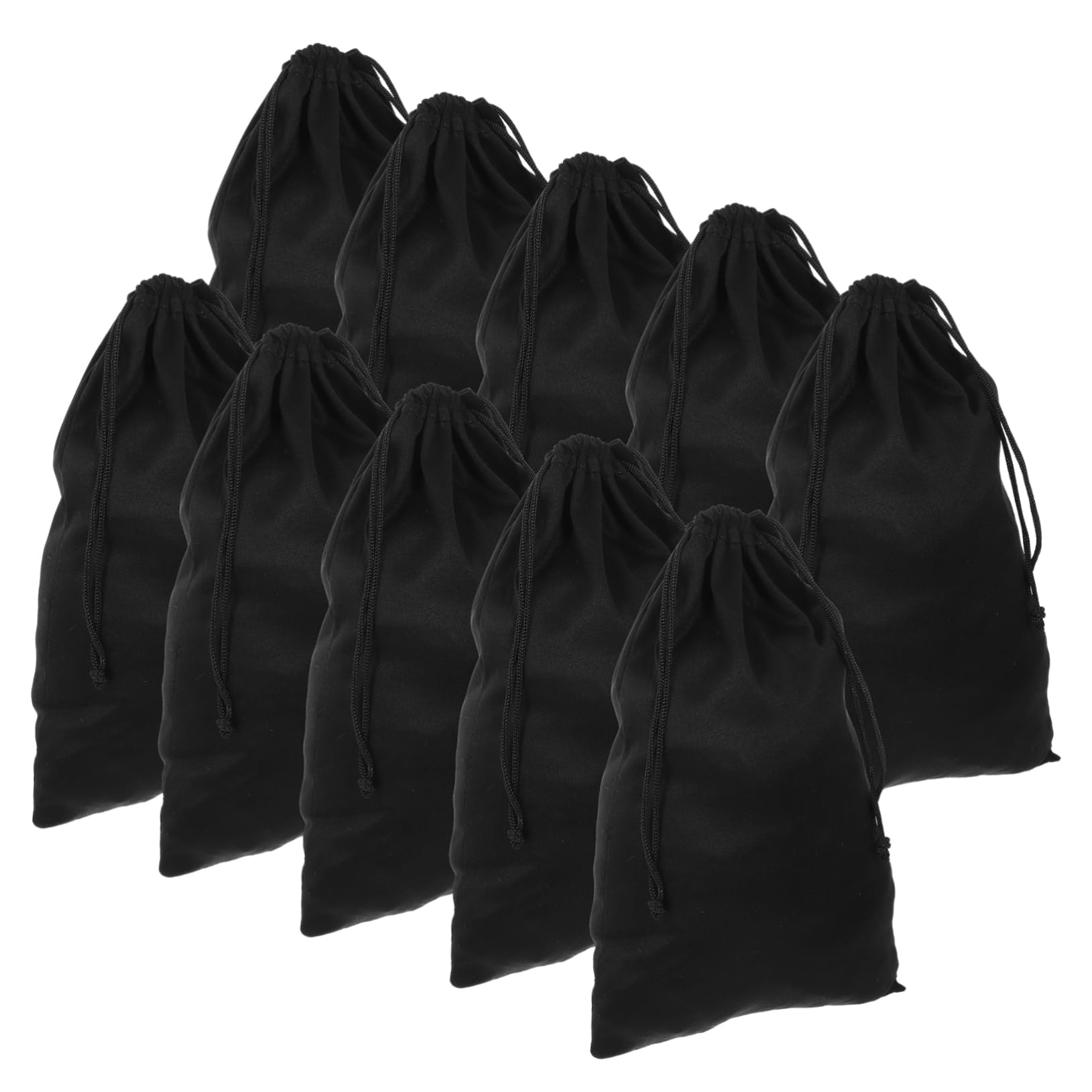 Lot de 10 Pochettes pour Masques de Ski en Flanelle Noire 25x14 Cm, Paquet de Protection Légers Cordon Ajustable, Rangement Compact pour Lunettes de Ski, Voyage et Sports D’hiver