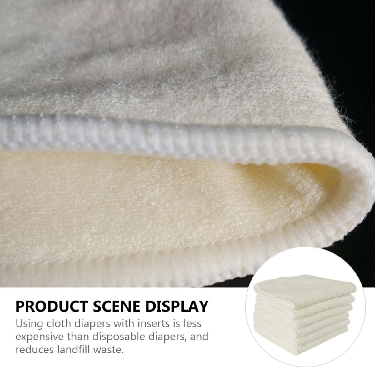Garneck 6 piezas Unidades de Pañales para Niña de Fibra de Bambú Almohadillas Absorbentes de Diseño Transpirable y Suave para Uso Infantil y Viajes Color Beige