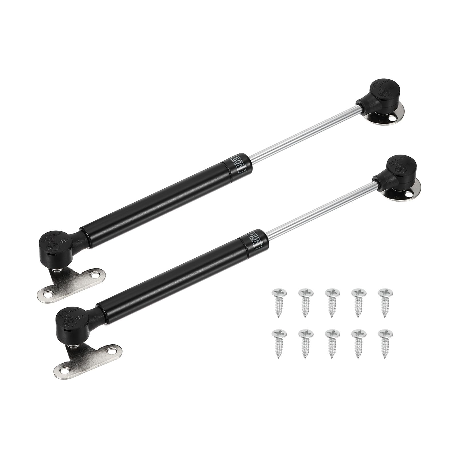 PATIKIL 10 Inch Gas Struts for Cabinets, 2 Pcs Gas Spring Shocks Lift Supports 60N/13lb Closing Hinges Heavy Lid Stay for Furniture Cabinet Door Kitchen Toy Box, Black