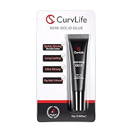 Curvlife Super Strong Nail Glue 15g for Press On Nails - Quick Drying, Semi Solid, Long Lasting, No UV Light Needed