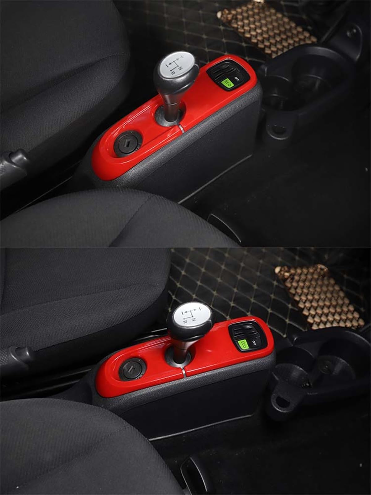 Komponenten Abs Aufkleber Für Autokonsolen-Gangschaltungskastenverkleidung Für Smart 451 Für Fortwo 2009-2015 LHD(Rood)