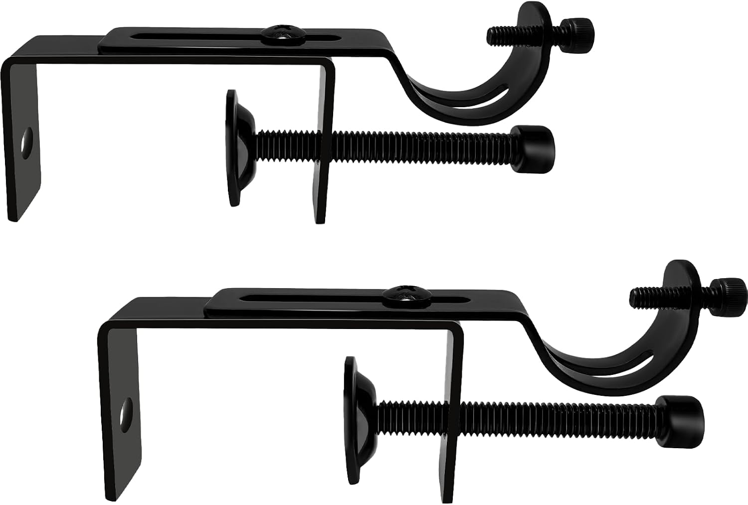 3PCS Outside Mounted Blinds Curtain Rod Bracket Accessories,1.3-2inches Wide Track,Adjustable No Screw Curtain Rod Holder,Curtain Rod Brackets for Both Bedrooms and Living Rooms