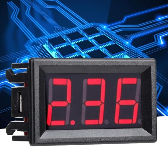 Digital Ammeter 0.56-Inch LED Display Ammeter Amp Testing Meter DC Current Measurement Panel 3-Digit Amp 0-10A(Red)