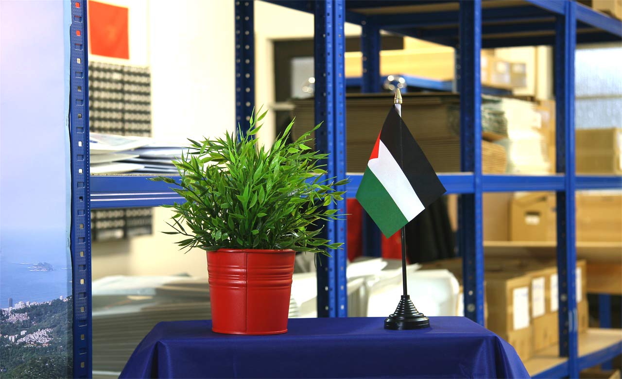 UNIq Indoor PALESTINE Flag - Small Size, Shining & Bright Cotton Cloth (9x6 Inches) - Stand Not Included 2