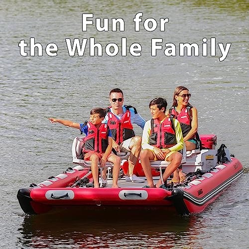 Sea Eagle FastCat Catamaran 2-4 Person Inflatable Boat-Rigid, High-Pressure, All-Drop Stitch, Easy Setup, Self-Bailing (FastCat14 Deluxe Package)