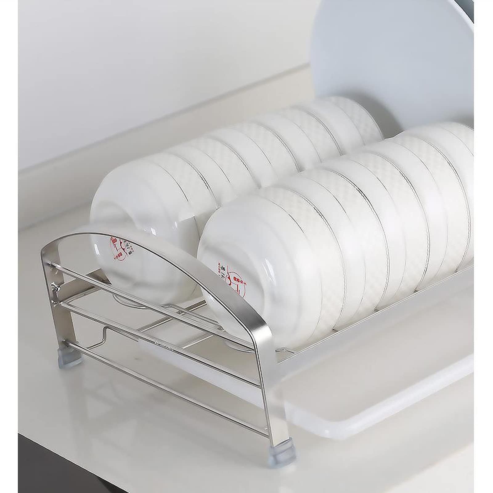Küchen-Geschirrtrockner Single Layer 304 Edelstahl-Trocken- und Drain-Dish-Rack-Drain-Rack-Gerichte und Geschirrspeicherregale Multifunktionaler Abtropfständer (Color : B)
