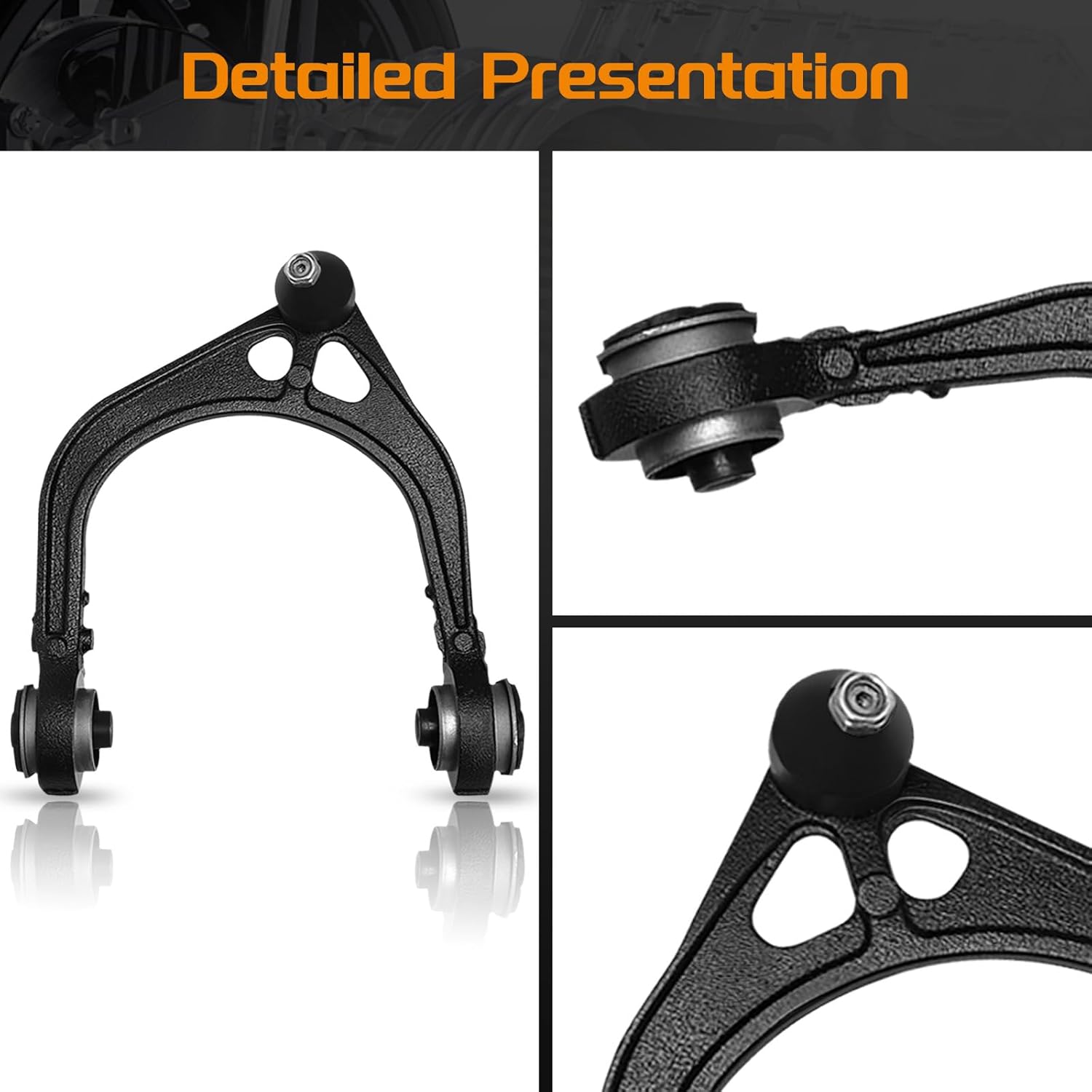 RWD Front Upper Control Arms kit for Chrysler 300 2005-2010; for Dodge Magnum 2005-2008, Charger 2006-2010, Challenger, 2008 2009 2010 w/Lower Ball Joints + Sway Bar Links + Tie Rod Ends - 10pc Set