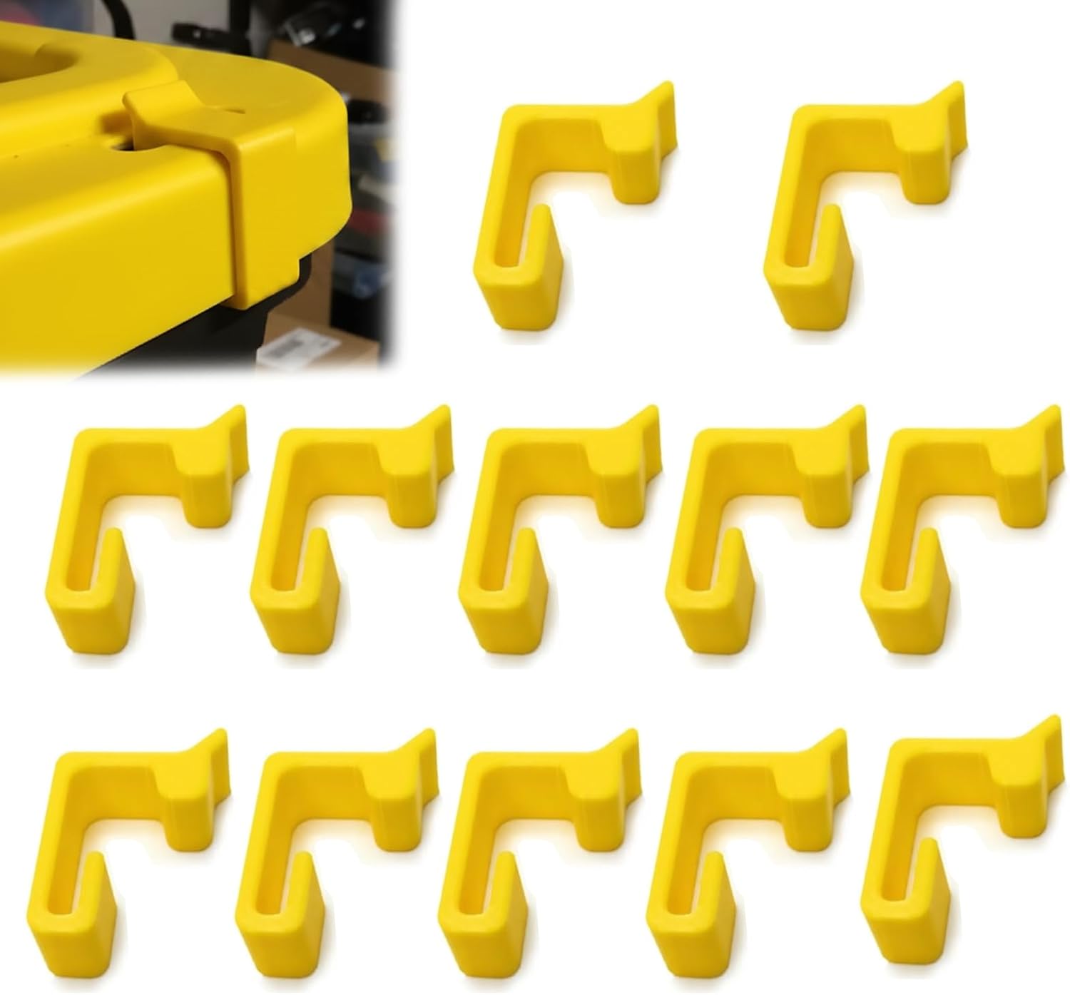 12 Pcs Lid Clips Compatible with HDX Storage Totes/Sterilite/Yellow Lid Storage Bins, Sizes Fits 17, 27, 40 gallons, Secure Locking Clips for Moving, Garage Storage, Truck Transport (Yellow)