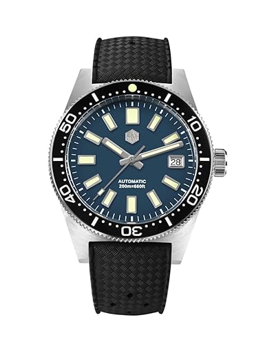 San Martin Men Watch 62 mas SN007GB, 39 mm 20 Bar Diver Watch NH35 Automatic Mechanical Luxury Diving Waterproof Wrist Watch