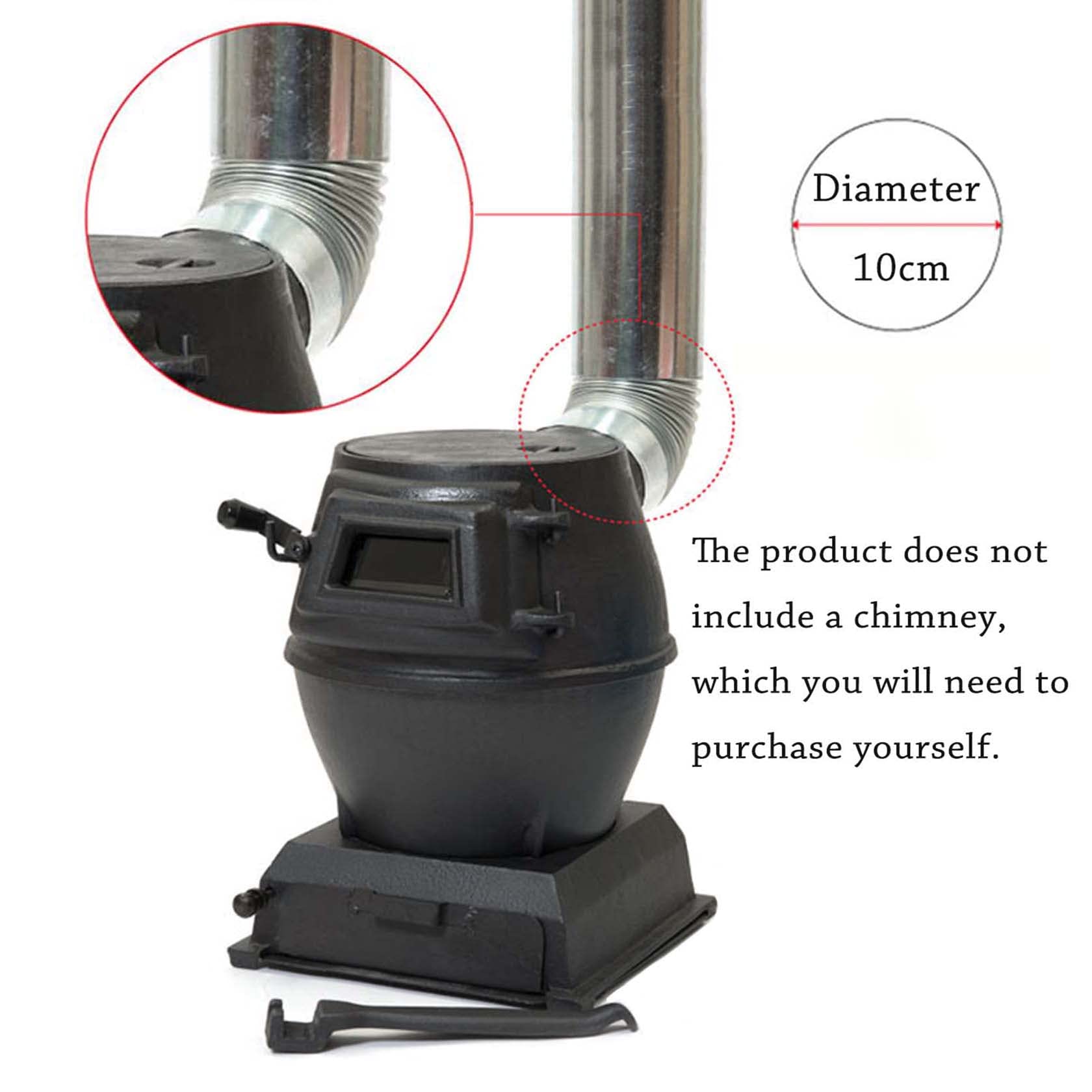Mini poêle à bois portable en fonte – Multi combustible Camping et chauffage intérieur/extérieur – Design léger et efficace pour toutes les aventures