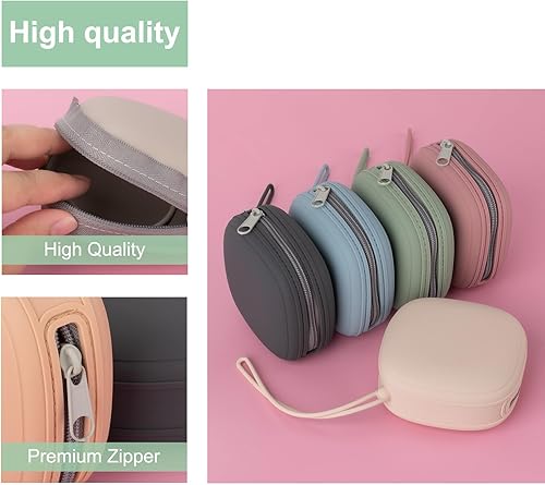 Miniatura 3 de Paquete de 2 fundas de silicona para chupón, funda portátil de silicona para bolsa de pañales, chupetes de bebé recién nacidos, bolsa de silicona