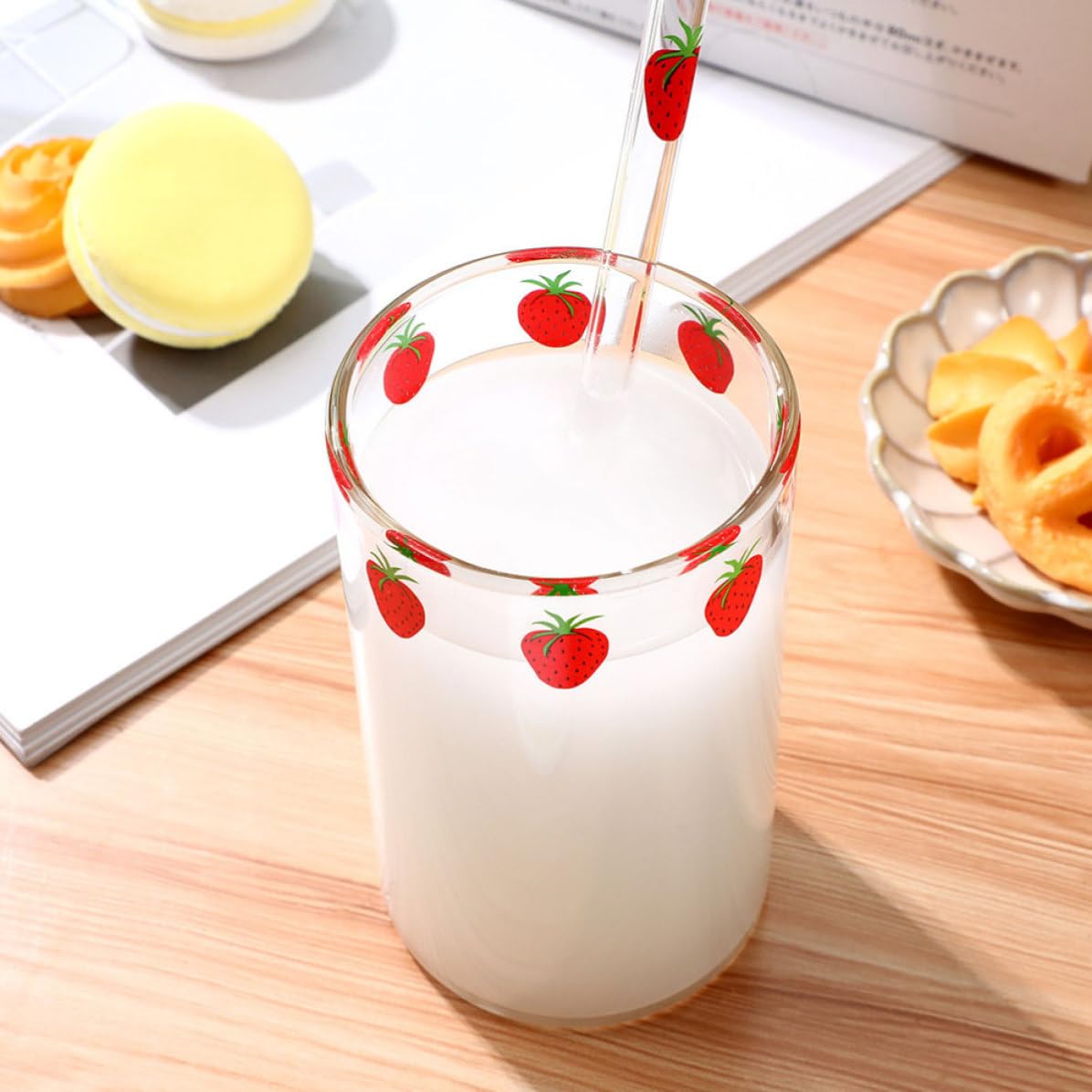 Vaso Transparente para Beber 4 Juegos de Vidrio de Borosilicato | Forma de Base Plana, para Leche y Zumo, Paquete de 4 Unidades, Uso Doméstico