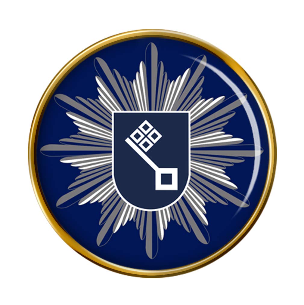 Giftshop Uk Men's Gold Polizei Bre Pin Badge