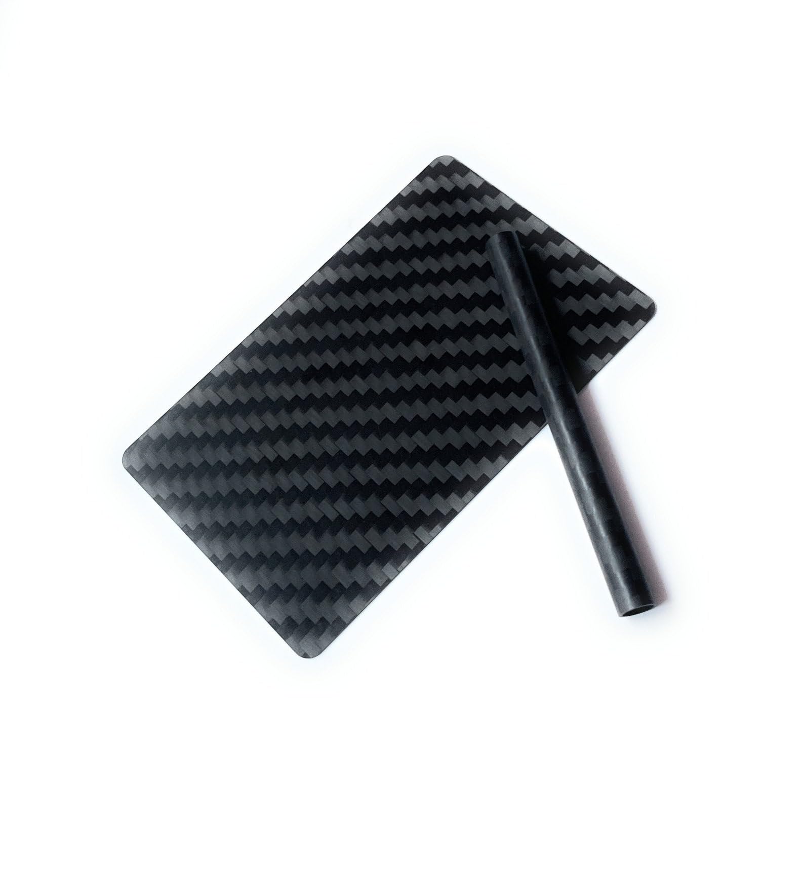 M&M Smartek XXL Set V2 Carbon Teller & Carbon Karte im EC/Kreditkarten Format inkl. Röhrchen (Dicker) aus echter Kohlefaser in schwarz