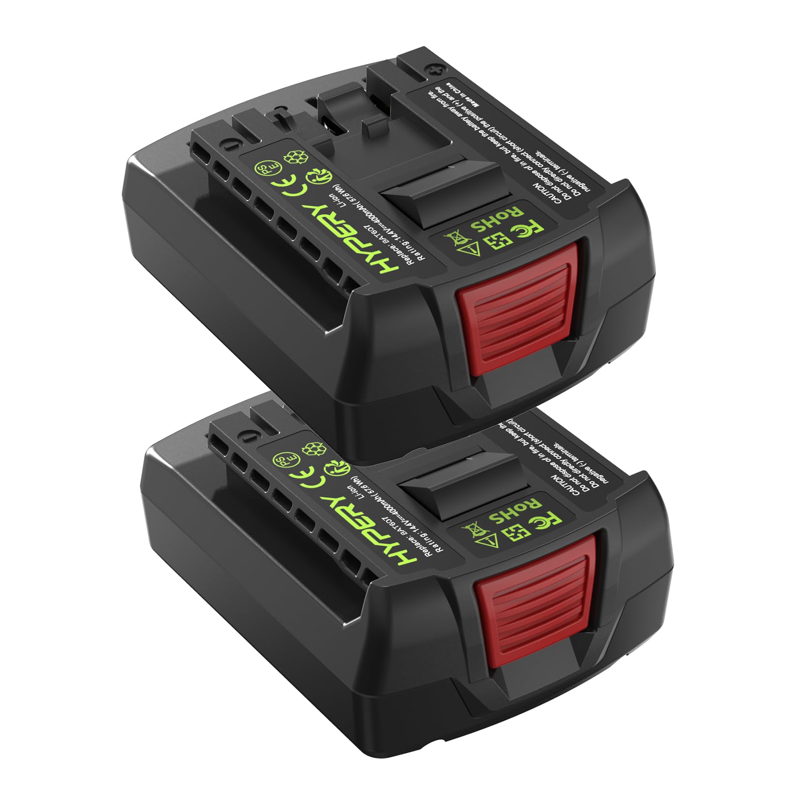 2 paquetes de 14,4 V 4000 mAh batería de ion de litio de repuesto para Bosch PB360S, BAT607, BAT614, GDR 14.4 V-LI, GDS 14.4 V-LI, GSB 14.4 VE-2-L, GSR 14.4 V-LI, 17614-01, 25614, 26614, 266 614, 2