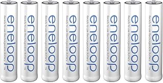 Panasonic eneloop, Ready-to-Use Ni-MH Akku, AAA Micro, 8er Pack, min. 750 mAh, 2100 Ladezyklen, starke Leistung und geringe Selbstentladung, wiederaufladbare Akku Batterie, 4228, Weiß