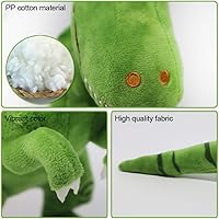 Vista 6 de Juguete de peluche de dinosaurio de 11 pulgadas, juguete de peluche de tiranosaurio T-Rex verde, súper suave, lindo, cojín de peluche, muñecas Rex