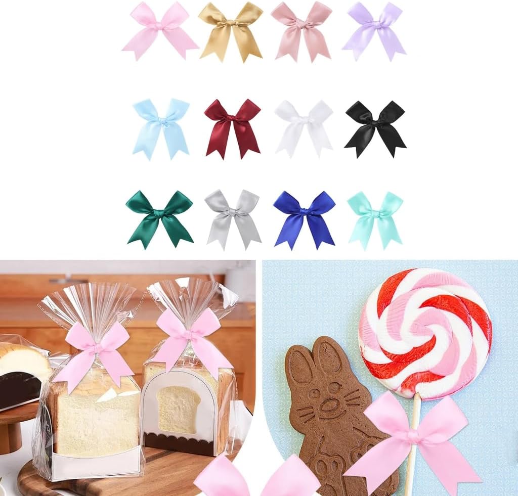 8cm Polyester Fabric Bowknot for Birthday Valentine's Day Wedding Gift Packaging image 2