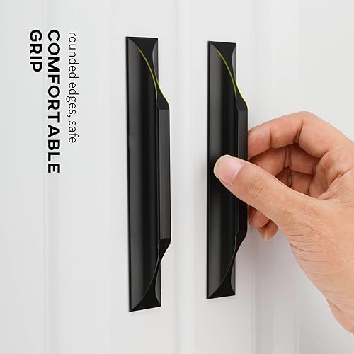 Miniatura 5 de Tiradores de dedos instantáneos autoadhesivos para cajones de gabinetes, tiradores de puerta sin perforación, ayudante con adhesivo adhesivo para