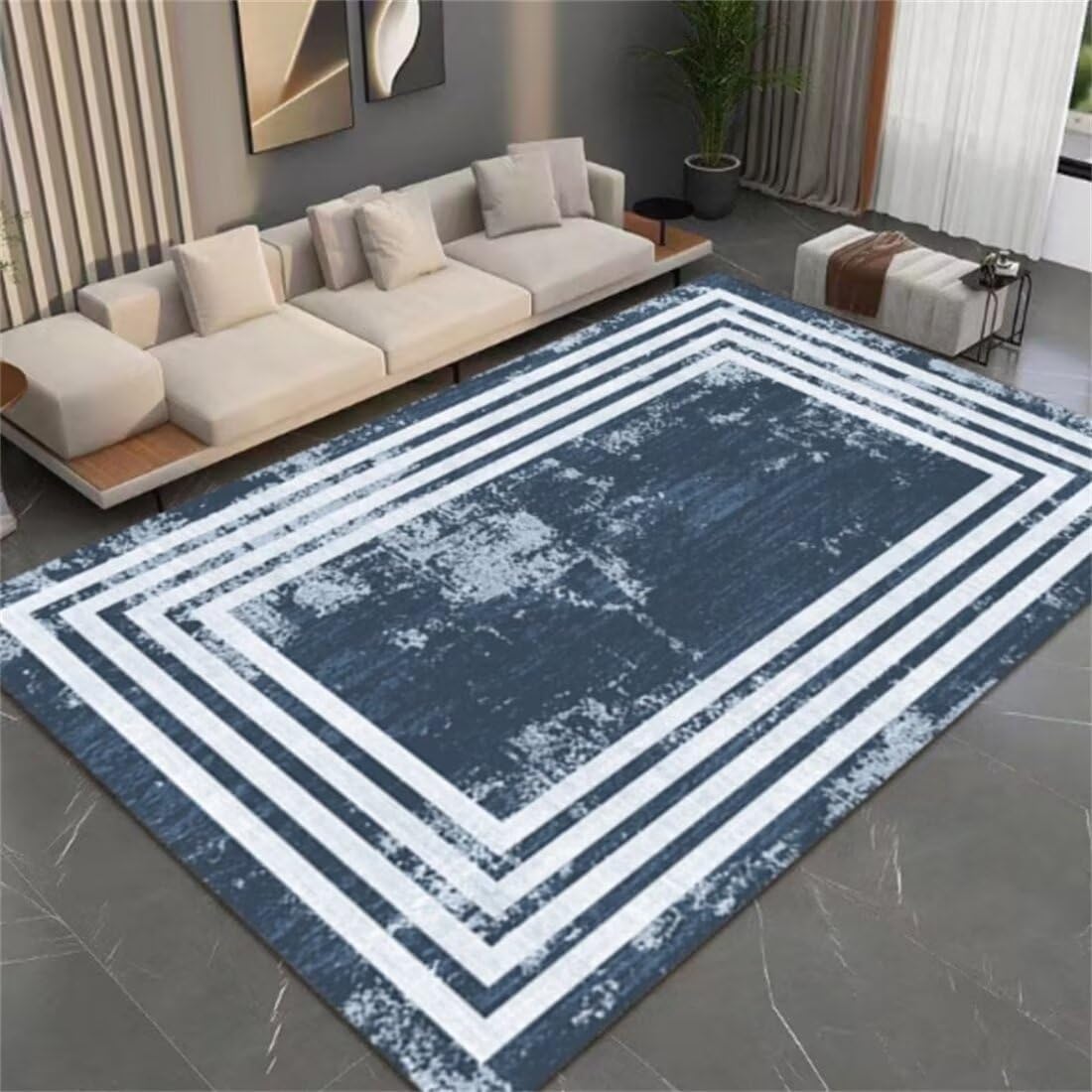 Tapis de couloir antidérapant bleu pour éviter les glissades dans l'entrée