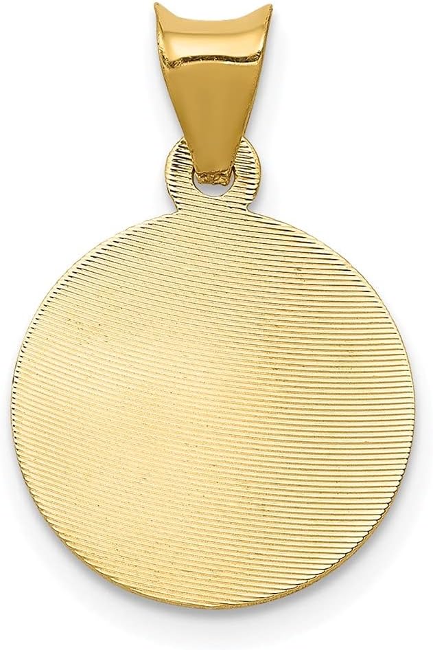 Diamond2Deal 14k Yellow Gold Polished and Lady of Guadalupe Circle Pendant (L- 13.07 mm W- 12.85 mm)