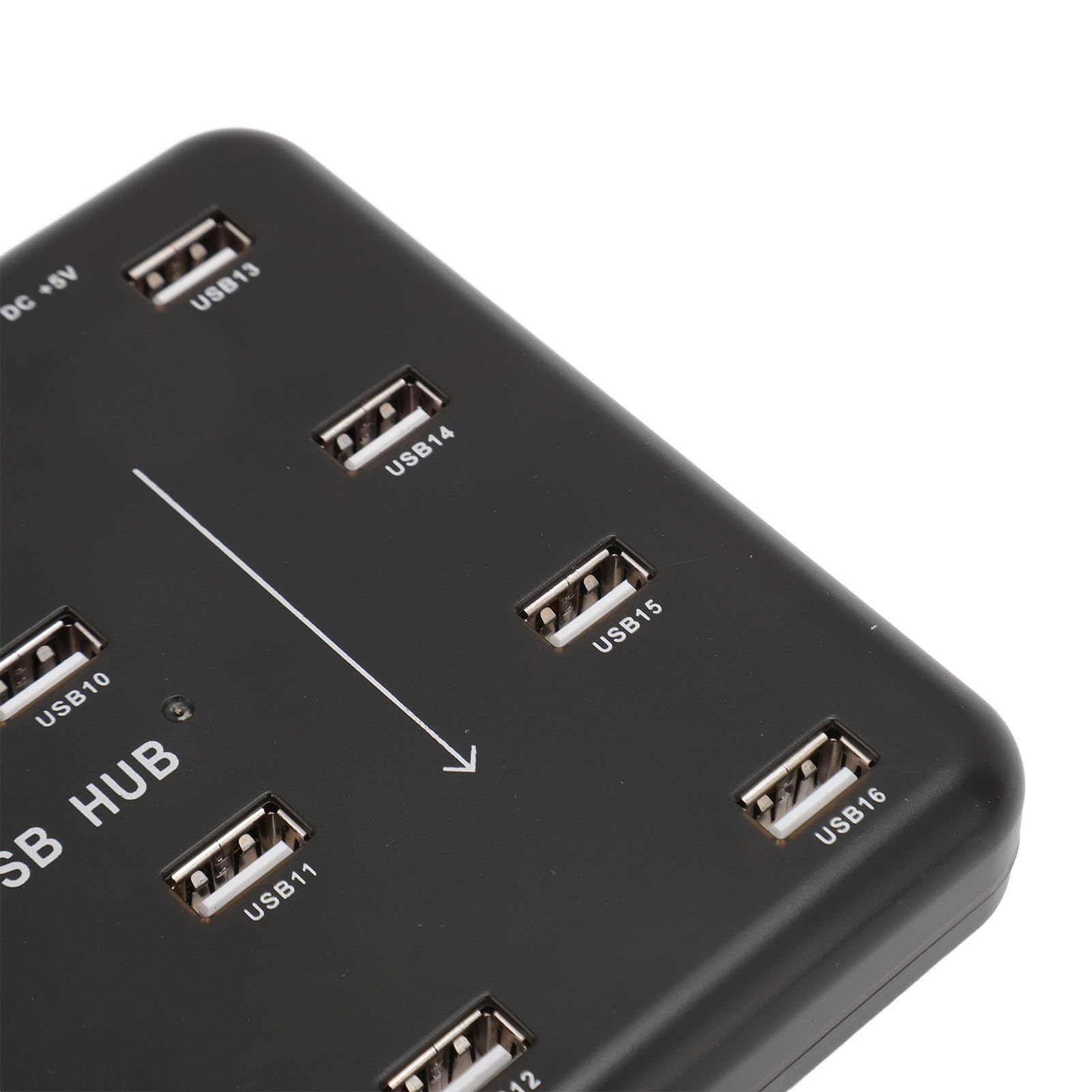 Hub USB, 16 Puertos USB 2.0 Hub Splitter con Protector de Circuito, Copiadora Duplicadora de Prueba de Disco Flash U, para Unidades Flash USB, Lector de Tarjetas (Enchufe de la UE)