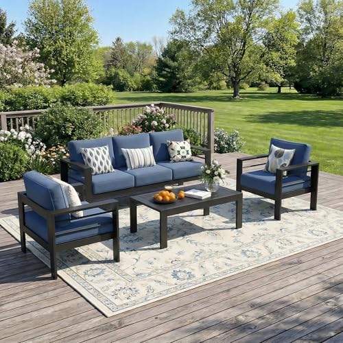 Solaste Aluminum Outdoor Patio Furniture Set, 5 Seats Patio