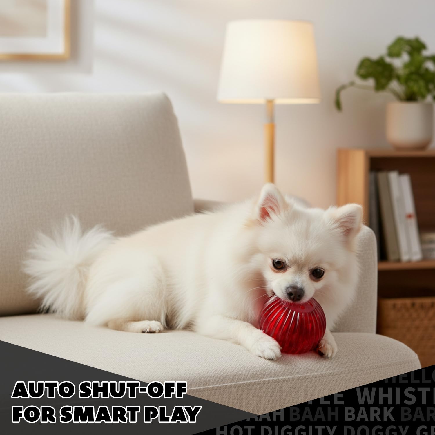 Pet Qwerks Blinky Babble Ball - Juguete Interactivo para Masticar para Perros, Mediano