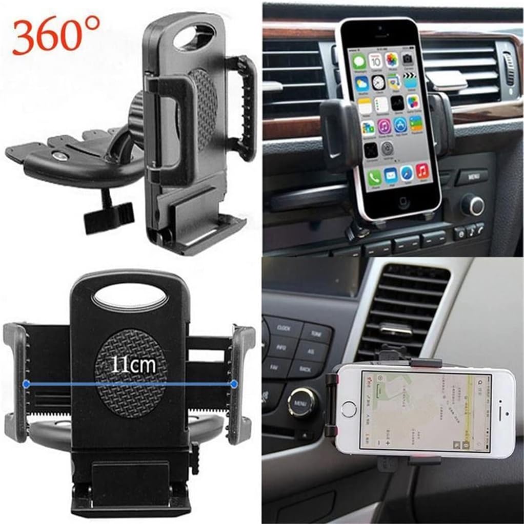 360 degree rotation universal car cd slot phone mount holder cradle