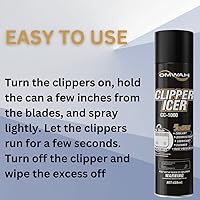 Vista 3 de OMWAH 5 en 1 Clipper Icer Blade Cleaner y lubricante Clipper Clipper Spray 1 paquete (15 oz.)