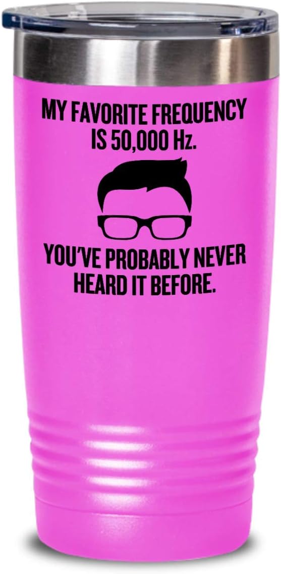 Funny Physics Tumbler - Physics Teacher Gift - Funny Hipster Shot Glass - Audio Engineer - My Favorite Frequency - Science Geek Present