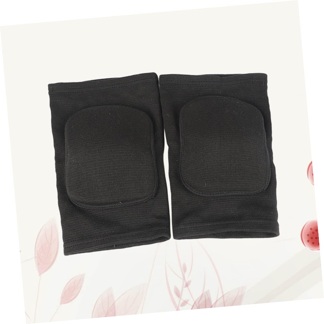 Beavorty 2pcs Sponge Knee Pads Safety Support for Gym Training Non Slip Fitness Knee Protectors Breathable Support for Squat Tennis Basketball Black