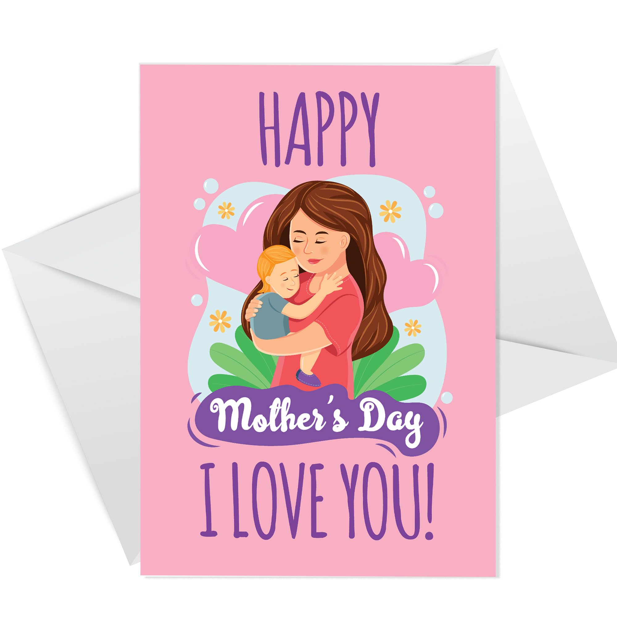 RED OCEAN Mum Cards For Mothers Day From Son, Mothers Day Cards, Mothers Day Greetings Card With Envelope, Mum Cards, Card For Mum, Thank You Cards