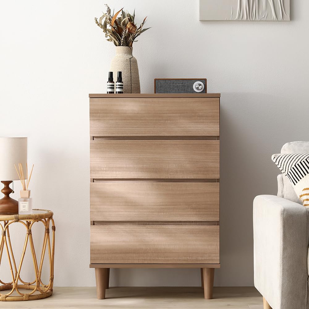 Amazon｜RASIK チェスト タンス 収納 60cm幅 ナチュラル 脚付き