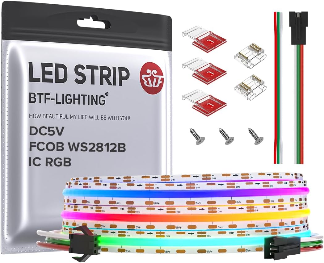 BTF-LIGHTING 5050SD FCOB COB RGB RGBW 4PIN 5PIN Tira LED RT9 Y 2