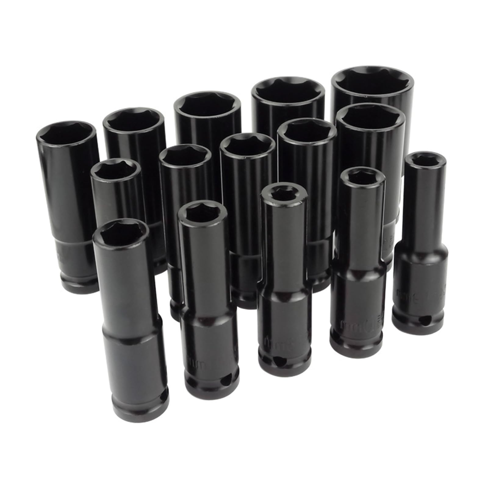 Hsioluted A Duty Ergonomic 15Pcs 1 / 2Inch Wall Impacts Socket Set 8-24Mm For Car Tire Changes Nd Industrial Pplications Long Hexagonal Impacts Socket