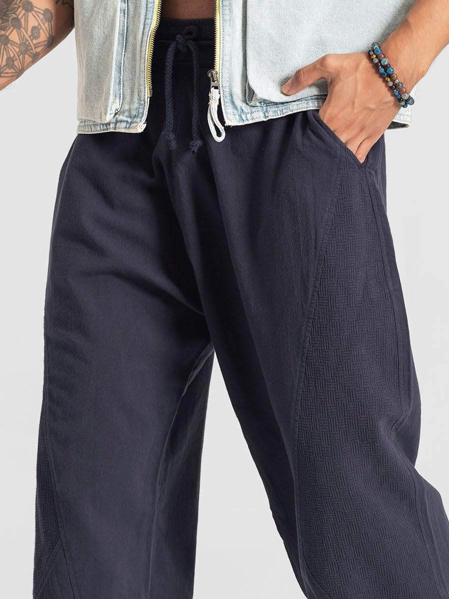 Men’s Cotton Jogger Pants – Lightweight Casual Travel Pants – Fit Drawstring Trousers