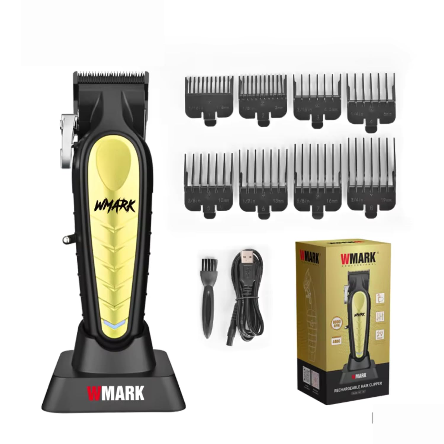 WMARK NG-138A Premium Salon Series 8000-8500RPM 385 Double Ball Motor Zero Gapped Hair Clipper High Precision Fade Blade with DLC Process 2500mAh Battery USB Charging & Stand 180-Min Runtime-image-19