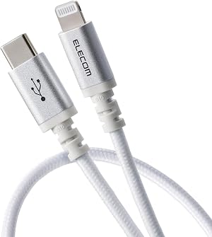 エレコム ライトニングケーブル usb-c to Lightning 1m Apple認証品 60W 高耐久 高速 iPhone 充電 【MFi認証取得品】 ホワイト MPA-CLECS10WH