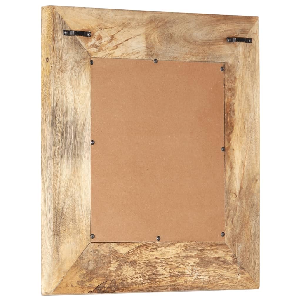 Ręcznie rzeźbione lustro z litego drewna mango, 50 x 50 x 2,5 cm, z ramą, lustro ścienne do łazienki, sypialni, salonu, dekoracyjne lustro stojące do przedpokoju i garderoby