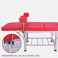 Vista 3 de Cama de masaje de elevación ajustable en altura, mesa de examen profesional para salón de belleza, spa, mesa facial con placa de soporte curvada