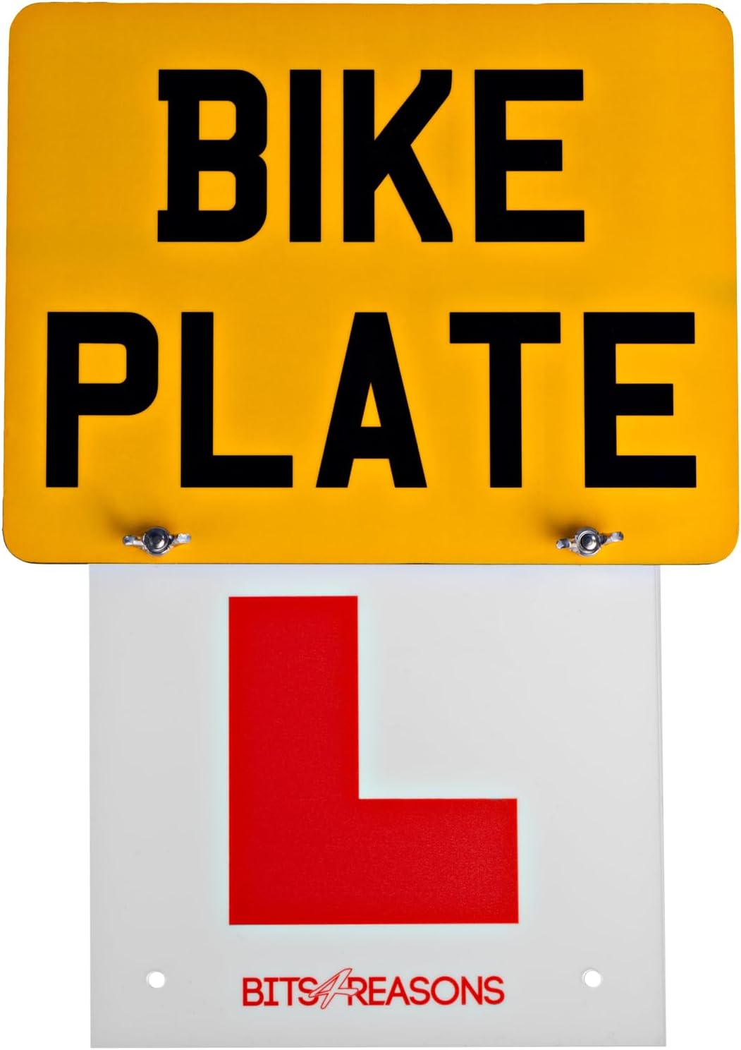 New Professional Grade Rear Easy Fit And Remove Single Rigid Solid L Plate 1.5mm Polycarbonate - Single Plate - Fits Motorbike Plates And Mudguards Complete With Tool Free Fixings